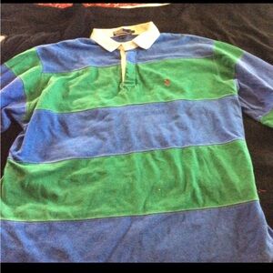 Ralph Lauren Blue and Green Striped Polo Shirt